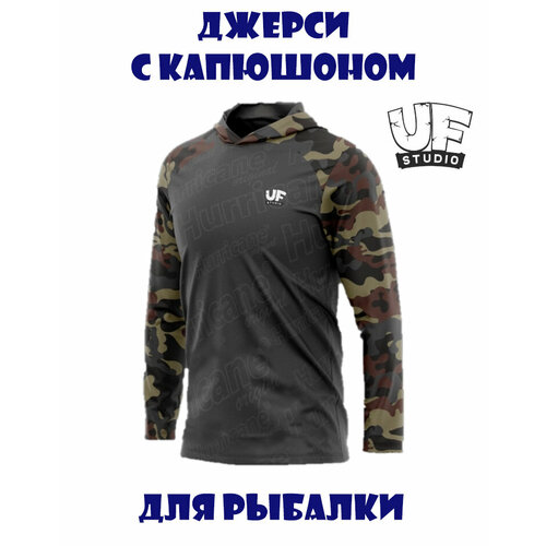 Джерси для рыбалки с капюшоном Uf-Studio Hurricane (2XL) Grey Camo