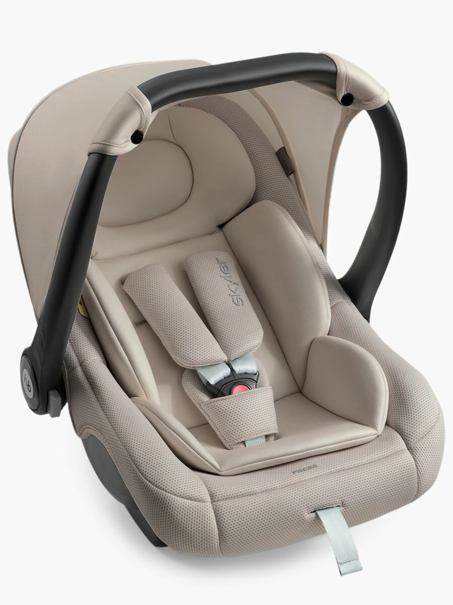 Автолюлька для новорожденных Happy Baby Skyler V2, с анатомическим вкладышем, группа 0+ (0-13 кг), светло-серая