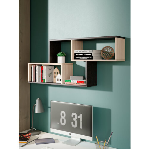 Полка для кухни ТриЯ Тип 4 110х20х50 см, венге цаво/дуб молочный, 1 шт.