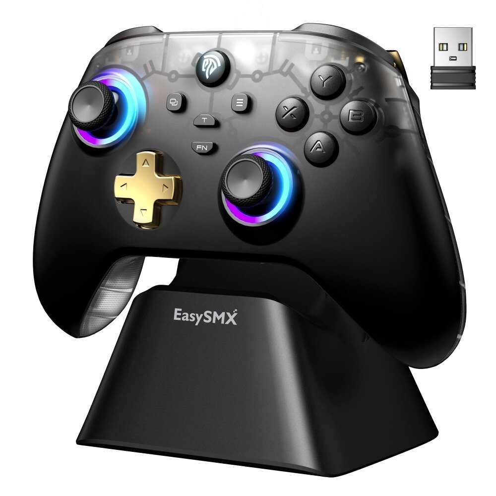 EasySMX D05 Беспроводной Геймпад-контроллер С Зарядной Док-станцией И Триггерами RGB-джойстиков С Эффектом Холла