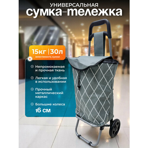 Сумка-тележка Joy Home 30 л 32х87х28 см серая 3600₽