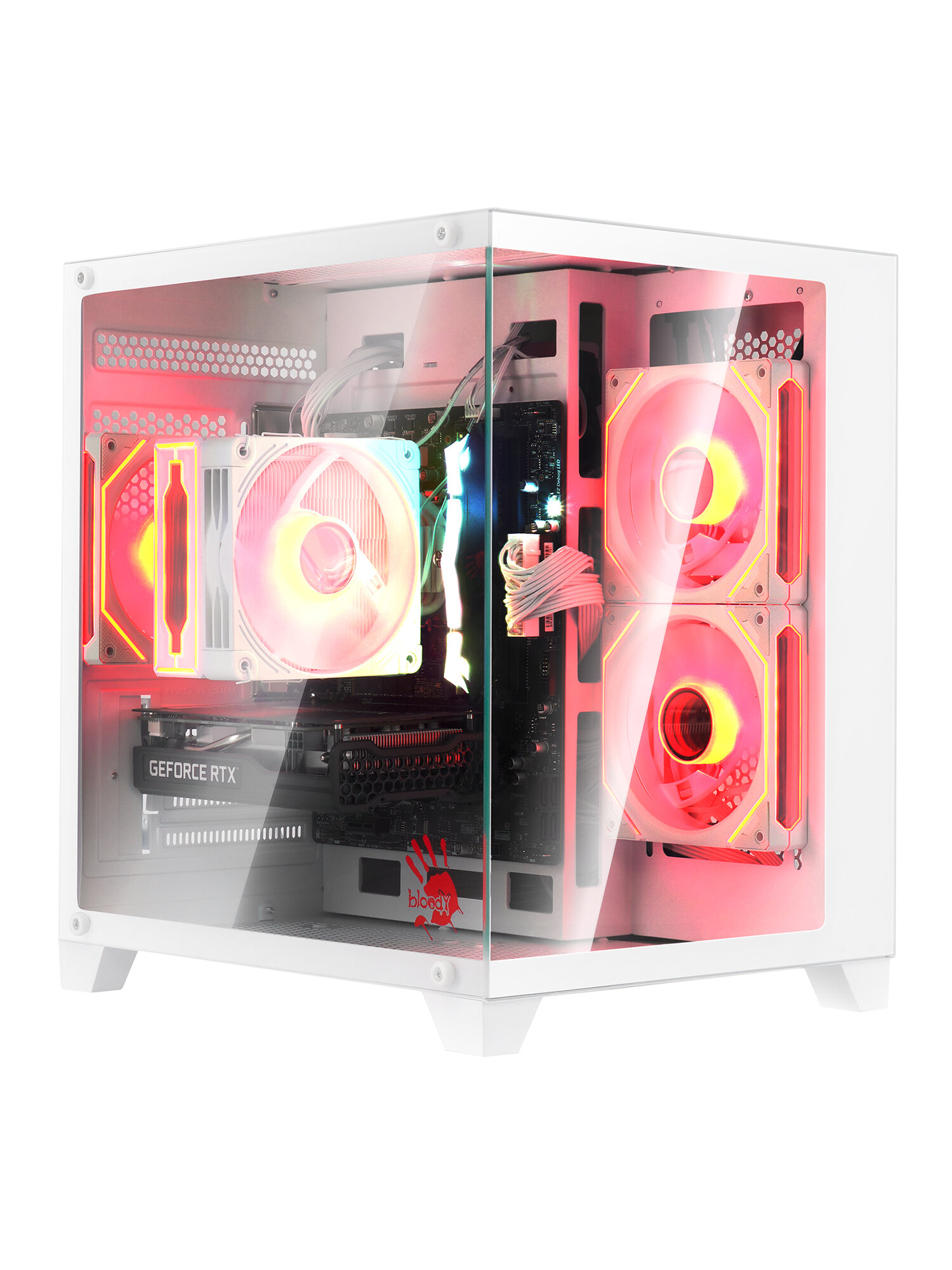 Корпус mATX BLOODY BD-CC105, Midi-Tower, без БП, белый [bd-cc105-wh]