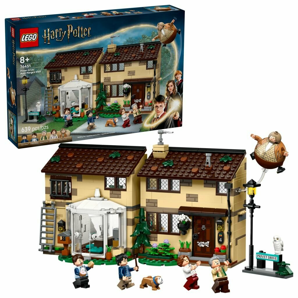Конструктор LEGO Harry Potter Тисовая улица: визит тёти Мардж 76451, 639 деталей, от 8 лет