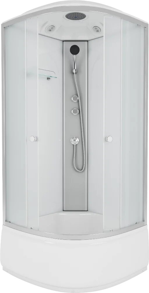 Душевая кабина Niagara Eco E80/40/MT стеклянная 80x80 высокий поддон с сиденьем закрытая (с крышей) с матовым стеклом без гидромассажа с вентиляцией с функцией тропический душ