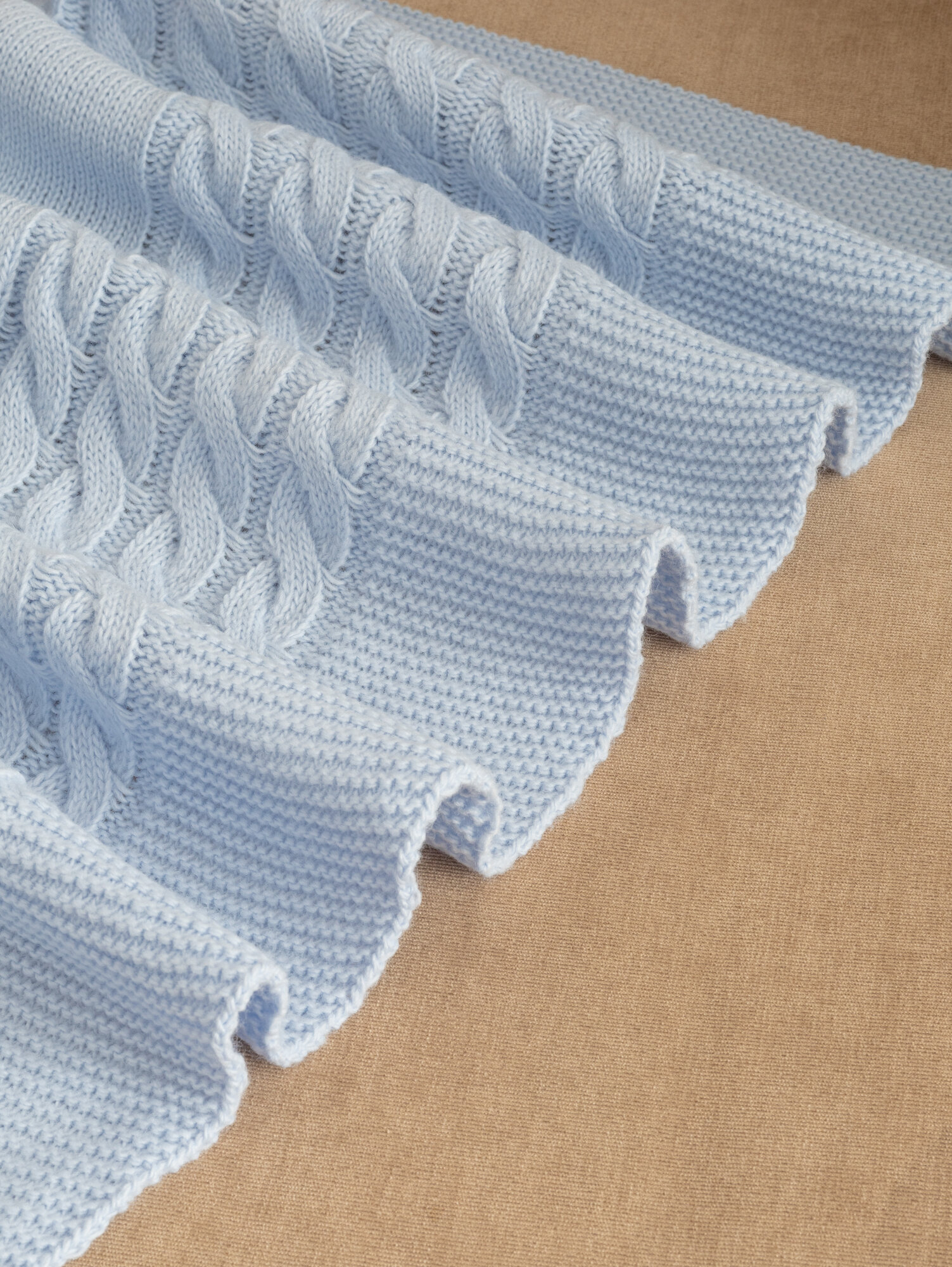 Vieste home Плед 110*130 Косы, wolle Голубой — фото 1