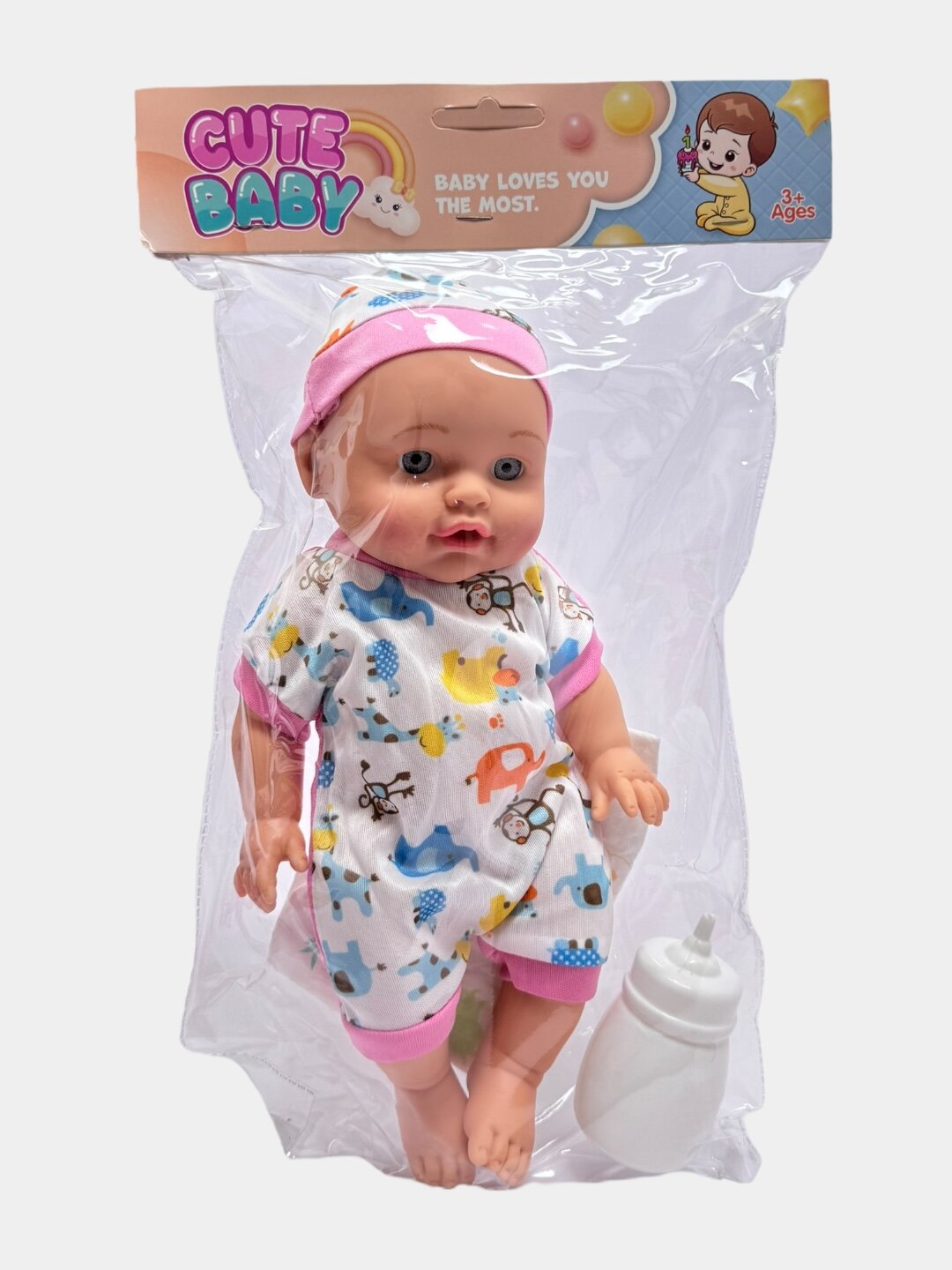 Виниловая Пупс Cute Baby мягкая развивающая игрушка для детей с аксессуарами Код. 27029
