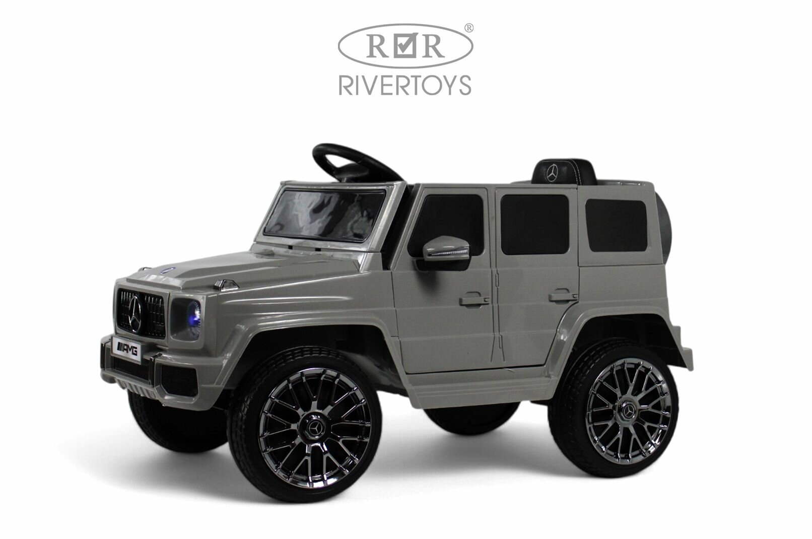 Электромобиль RiverToys Mercedes-AMG G63 (G222GG), цвет серый, для детей от 3 до 6 лет.