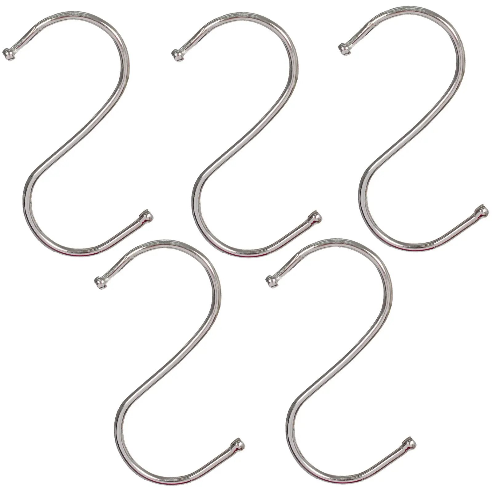 Крючки металлические S-образные 85см серебристые набор 5 штук для подвеса