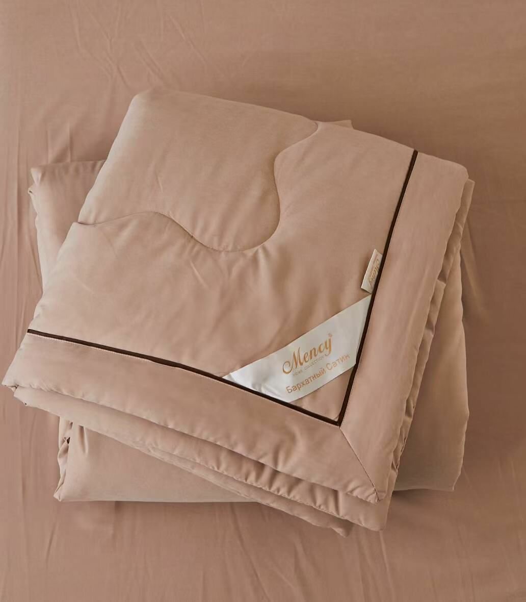 Постельное белье с одеялом евро, бархатный сатин, хлопок MEN-27A — фото 1