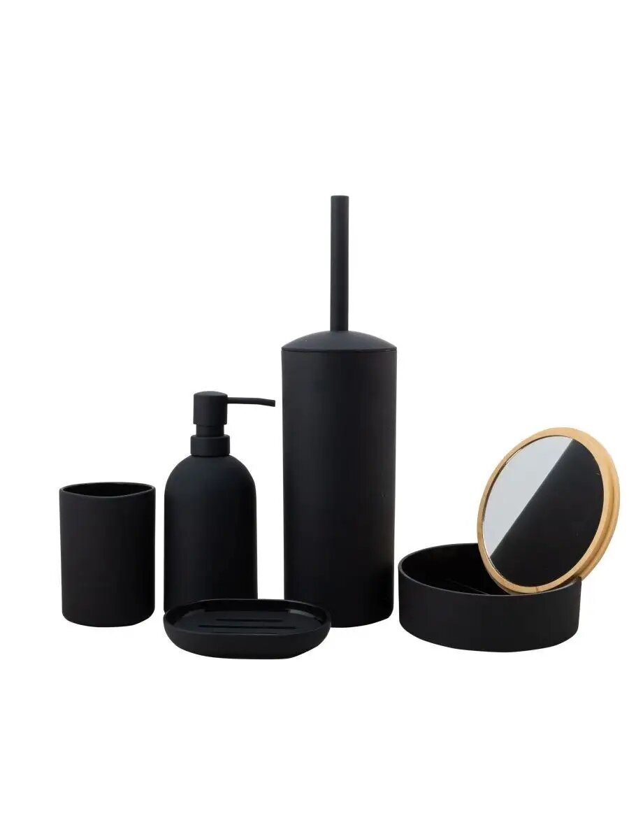 Мыльница для ванной и кухни Swensa, пластик, soft touch, черная — фото 1