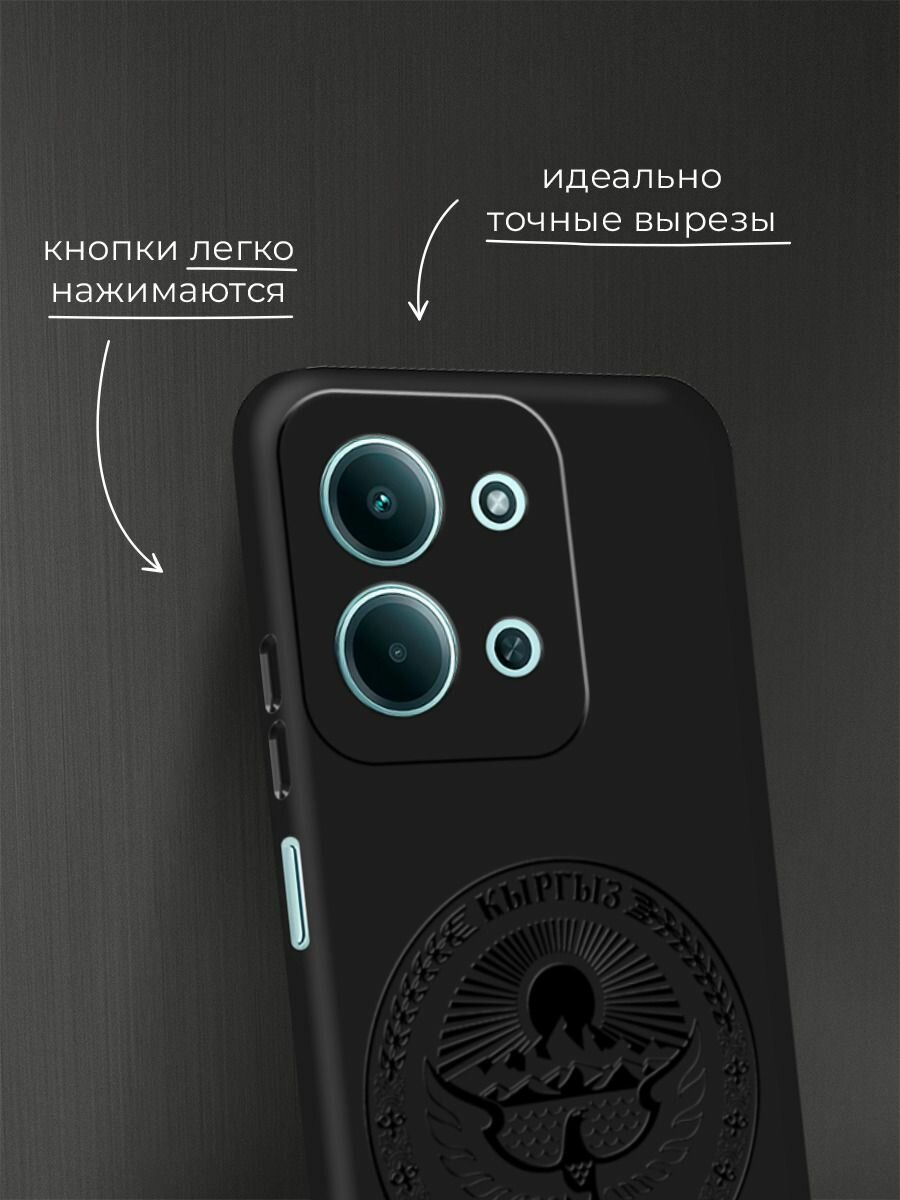 Чехол на Xiaomi Redmi 15C 4G /Poco C85 4G / Редми 15C 4G/Поко C85 4G с принтом Герб и флаг Кыргызстана — фото 1