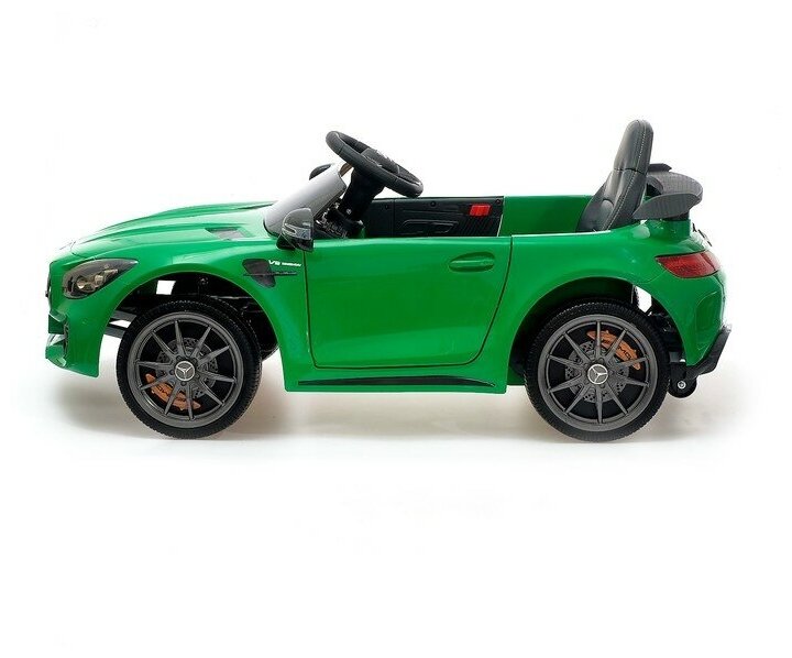 Электромобиль КНР Mercedes-Benz GT-R AMG, цвет зеленый, EVA колеса, кожаное сидение