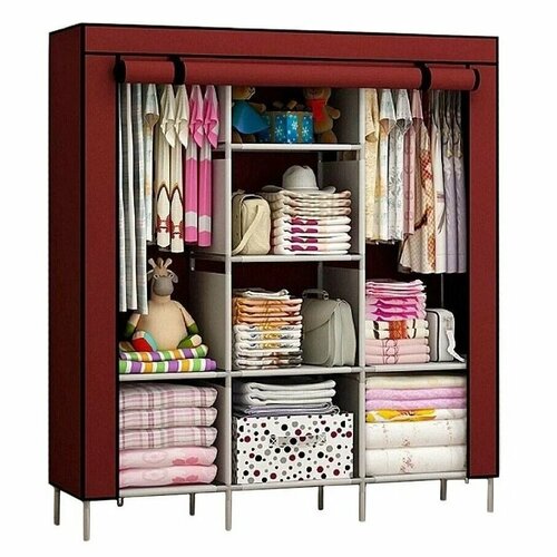 Для спальни Baziator Storage Wardrobe, (ШхГхВ): 130х45х175 см, бордовый