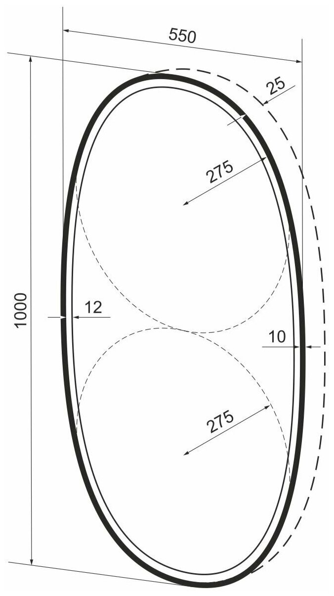 Настенное зеркало в ванную с подсветкой для макияжа Wellsee 7 Rays' Spectrum 172201620 : влагостойкое зеркало 55х100 см с черным матовым контуром - фотография № 10