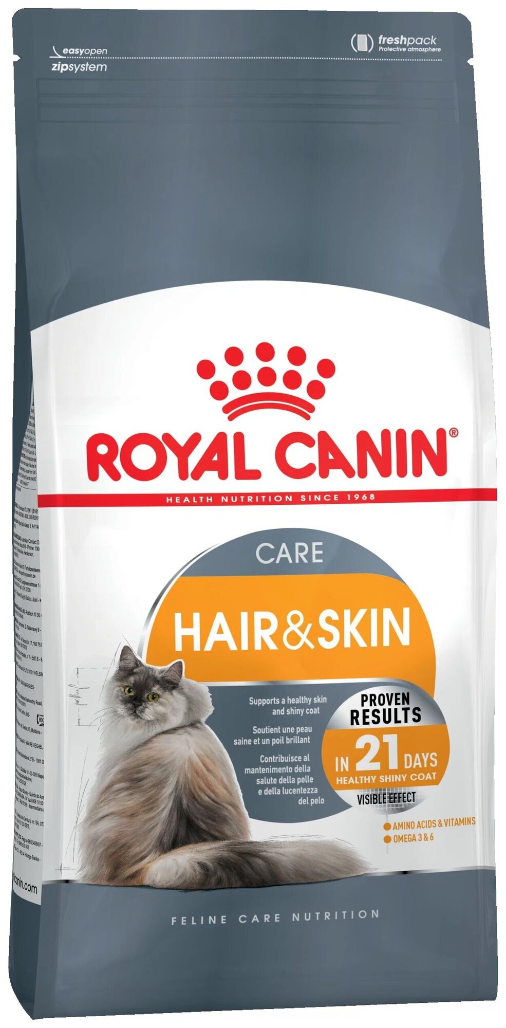 Royal Canin Hair & Skin Care для поддержания здоровья и шерсти кошек Курица 400 гр.