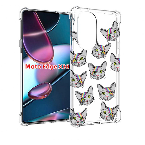 Чехол MyPads кот-с-молнией-на-лбу для Motorola Moto Edge X30 задняя-панель-накладка-бампер