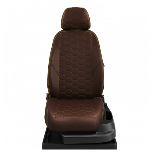 фото Чехлы на сиденья toyota vitz 3 xp130 2010-2019 экокожа коричневый автолидер ta27-1901-ec29-st-chc-s-ylw avtolider1