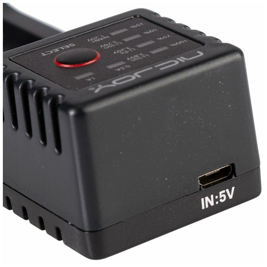Зарядное устройство NicJoy с индикатором заряда для аккумуляторов формата 16340\14500\18650\26650