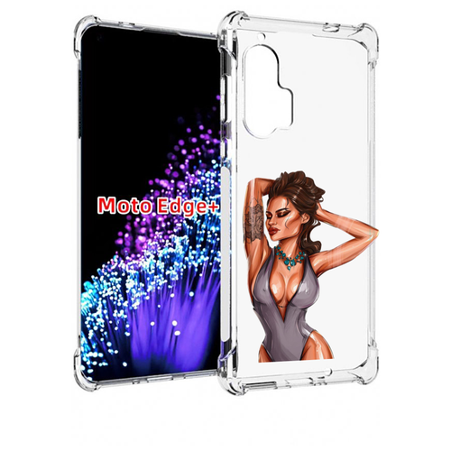 Чехол MyPads Роскошная-девушка женский для Motorola Edge+ Plus задняя-панель-накладка-бампер