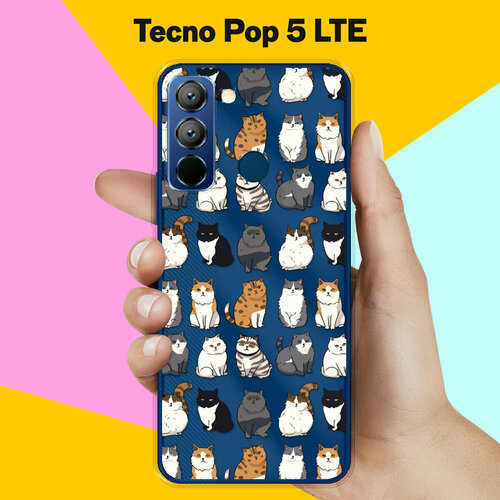 Силиконовый чехол на Tecno Pop 5 LTE Коты / для Техно Поп 5 ЛТЕ силиконовый чехол на tecno pop 5 техно поп 5 медведь