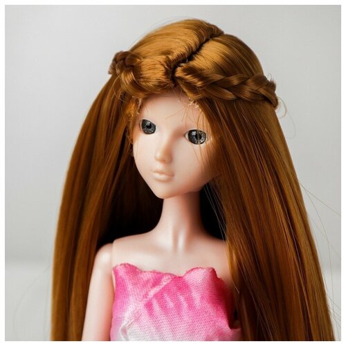 Волосы для кукол «Прямые с косичками» размер маленький, цвет 16А (1шт.)