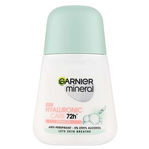 GARNIER Дезодорант-антиперспирант для тела Mineral Гиалуроновый уход, ролик, 50 мл, 80 г дезодоранты garnier дезодорант антиперспирант спрей mineral экстрим с минералом перлит без спирта защита 72 часа мужской