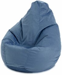 Кресло-мешок "Груша", XL (125x85), велюр, Голубой