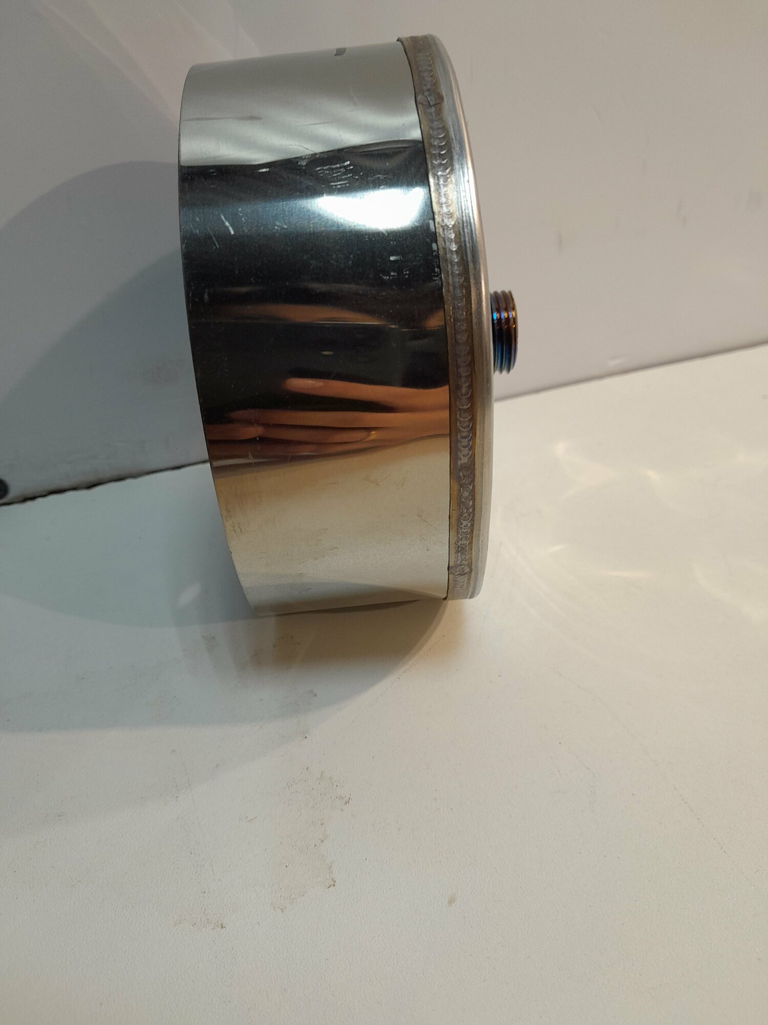Заглушка с отводом конденсата для дымохода D 115х0.5мм - фотография № 3