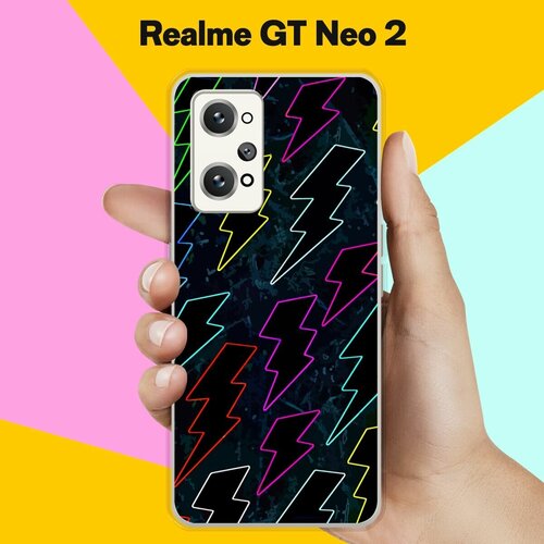 Силиконовый чехол на Realme GT Neo 2 Молнии 7 / для Реалми ДжиТи Нео 2 силиконовый чехол на realme gt neo 2 молнии 7 для реалми джити нео 2