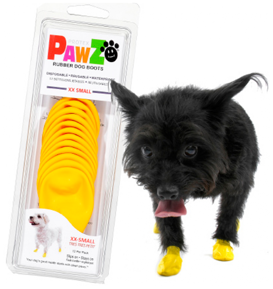 Обувь для собак Лапушки PawZ, XX-Small, желтый - фотография № 6