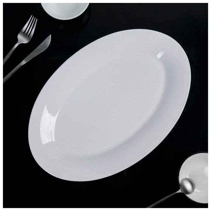 фото Блюдо овал с утолщенным краем "White Label" 35,5х24,5х2,5 см 2784659