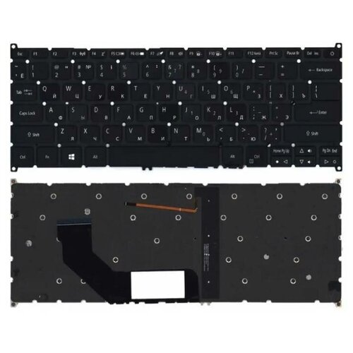 Клавиатура keyboard 102-016m2lha02c для ноутбука Acer Swift 5 SF514-52T черная с подсветкой 4631₽