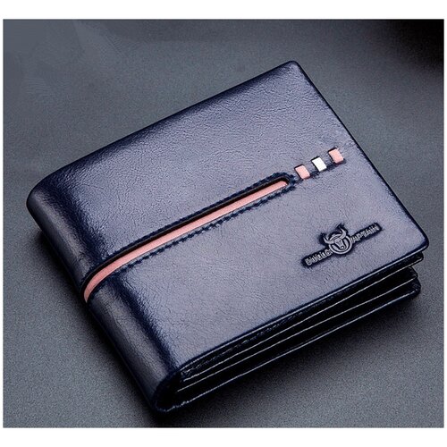 фото Темно-синий кожаный мужской кошелек mypads m158396 из натуральной кожи для денег, водительских прав с rfid защитой от сканирования данных подарок...