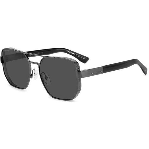Солнцезащитные очки DSQUARED2, бабочка, оправа: металл, для мужчин, черный