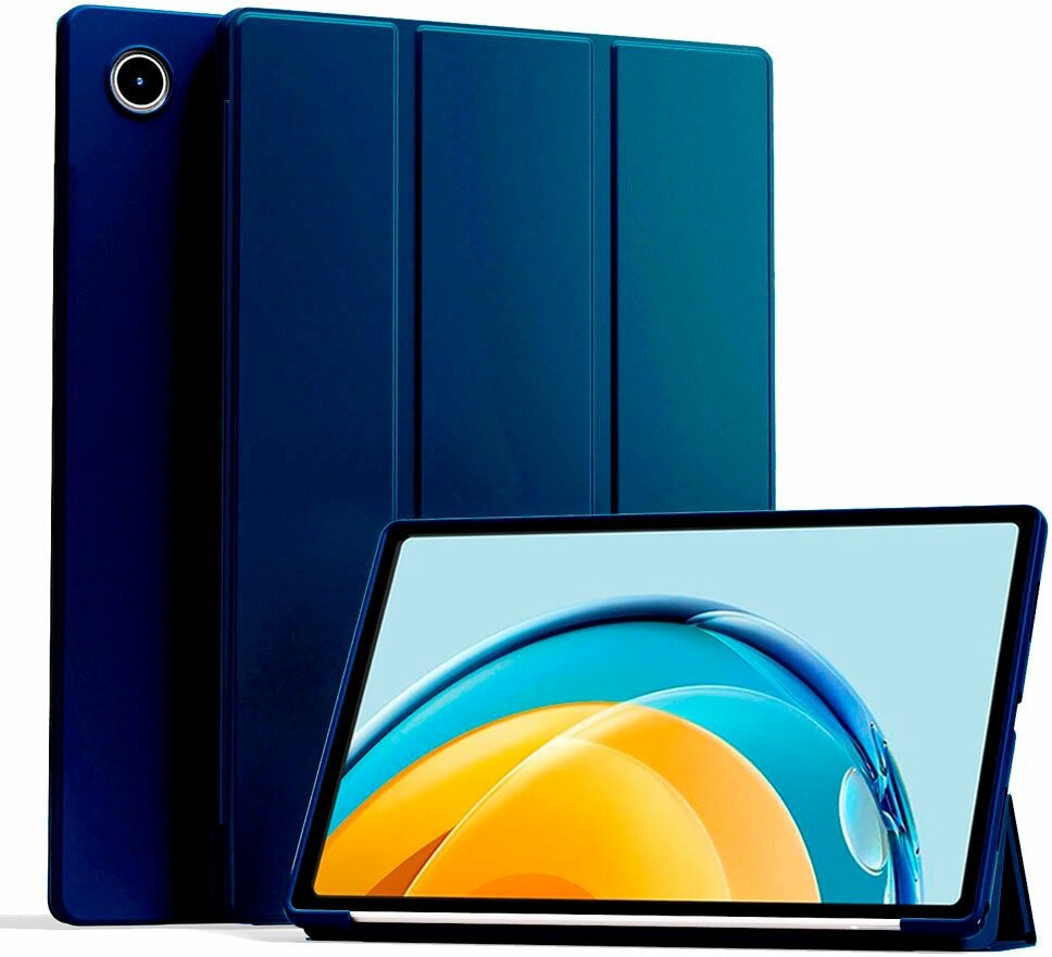 Чехол для планшета Huawei MatePad SE 10.4 дюйма (AGS5-W09/L09), из мягкого силикона, трансформируется в подставку (темно-синий)