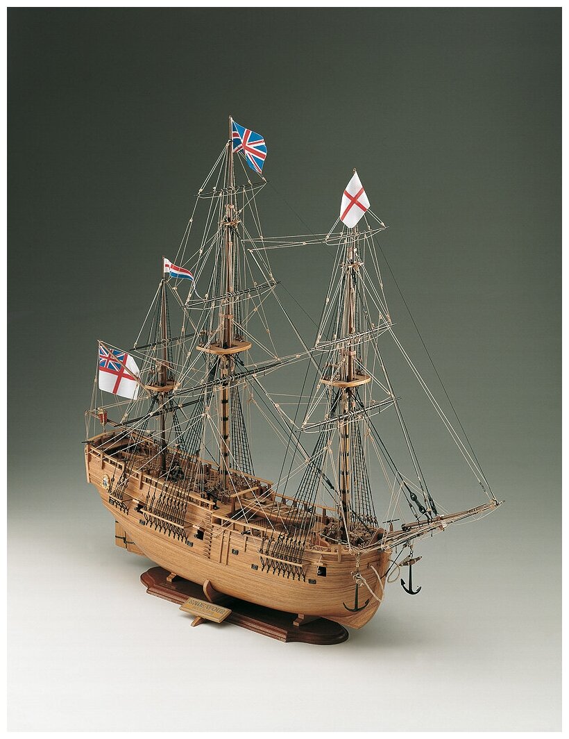 Сборная модель корабля из дерева, парусник HMS Endeavour Corel (Италия), М1:60, SM41