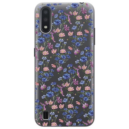 Ультратонкий силиконовый чехол-накладка для Samsung Galaxy A01 с 3D принтом Lovely Cornflowers ультратонкий силиконовый чехол накладка для samsung galaxy m31 с 3d принтом lovely cornflowers