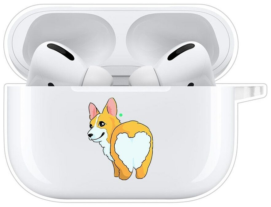 Чехол Krutoff Clear Case для AirPods Pro Рисованный корги вид 2