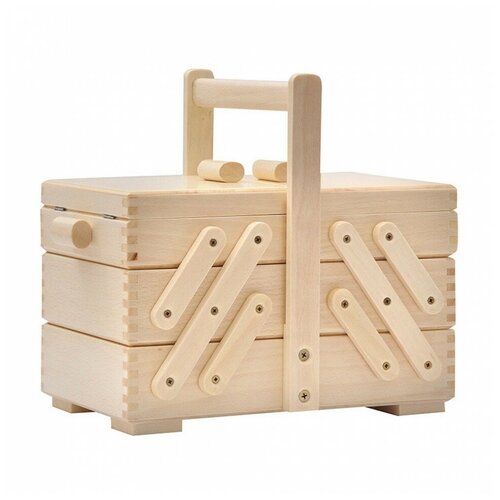 Шкатулка для рукоделия, бук, 3 этажа, светлый 32 см/21 см/20 см AUMUELLER 31/245/1