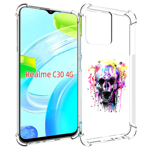 Чехол MyPads граффити череп для Realme C30 4G / Narzo 50i Prime задняя-панель-накладка-бампер