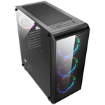 Корпус компьютерный Game BOOST (192-6 ARGB/G192) Black без БП, 4*RGB fan, 1*USB3.0, закалённое стекло - изображение