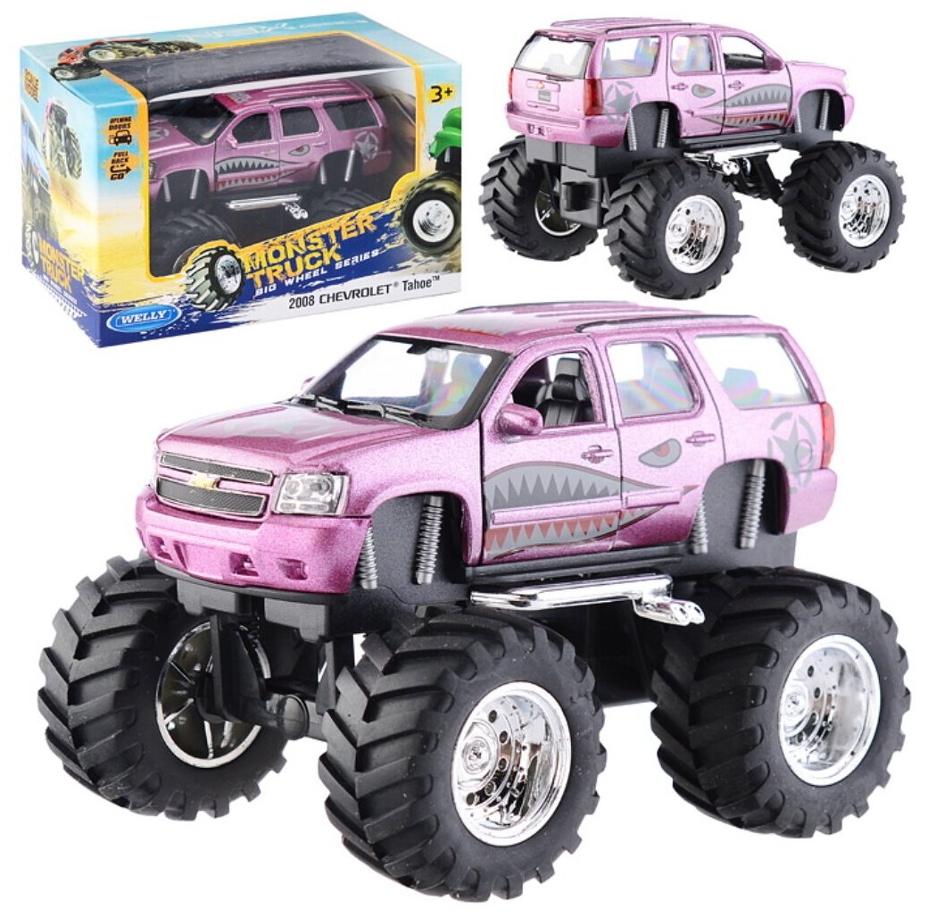 Машина Welly 1:34-39 Chevrolet Tahoe Big Wheel Monster 47002s