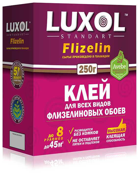 Клей обойный «LUXOL флизелин» (Standart) 250г.