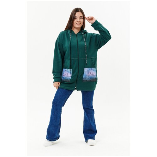 фото Толстовка натали, размер 48, зеленый