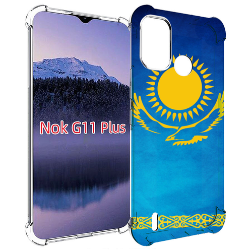 Чехол MyPads герб и флаг казахстана для Nokia G11 Plus задняя-панель-накладка-бампер