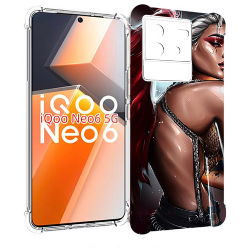 Чехол MyPads девушка-с-крыльями женский для Vivo iQoo Neo 6 5G задняя-панель-накладка-бампер