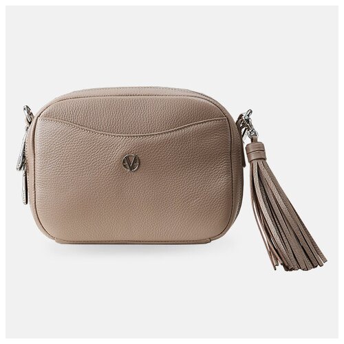 фото Сумка кросс-боди afina, фактура зернистая, бежевый