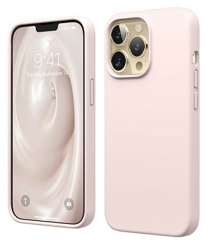 Силиконовая накладка без логотипа (Silicone Case) для Apple iPhone 14 MAX кремовый