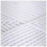 Шнур для вязания без сердечника 100% хлопок, ширина 3мм 100м/200гр (2155 белый) - изображение