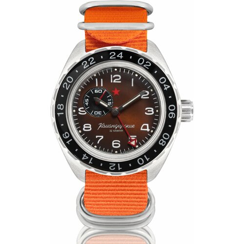фото Наручные часы восток мужские наручные часы восток командирские 02017а, оранжевый